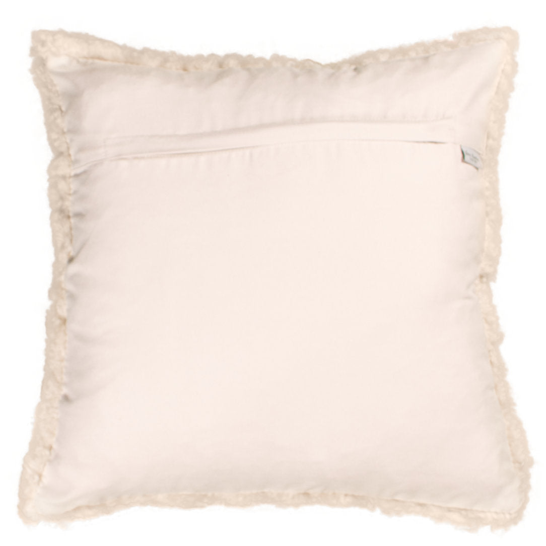 Dos de la housse 45x45 cm en tissu doux uni avec fermeture éclair